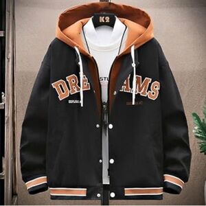 Black and Orange Hooded Jacket